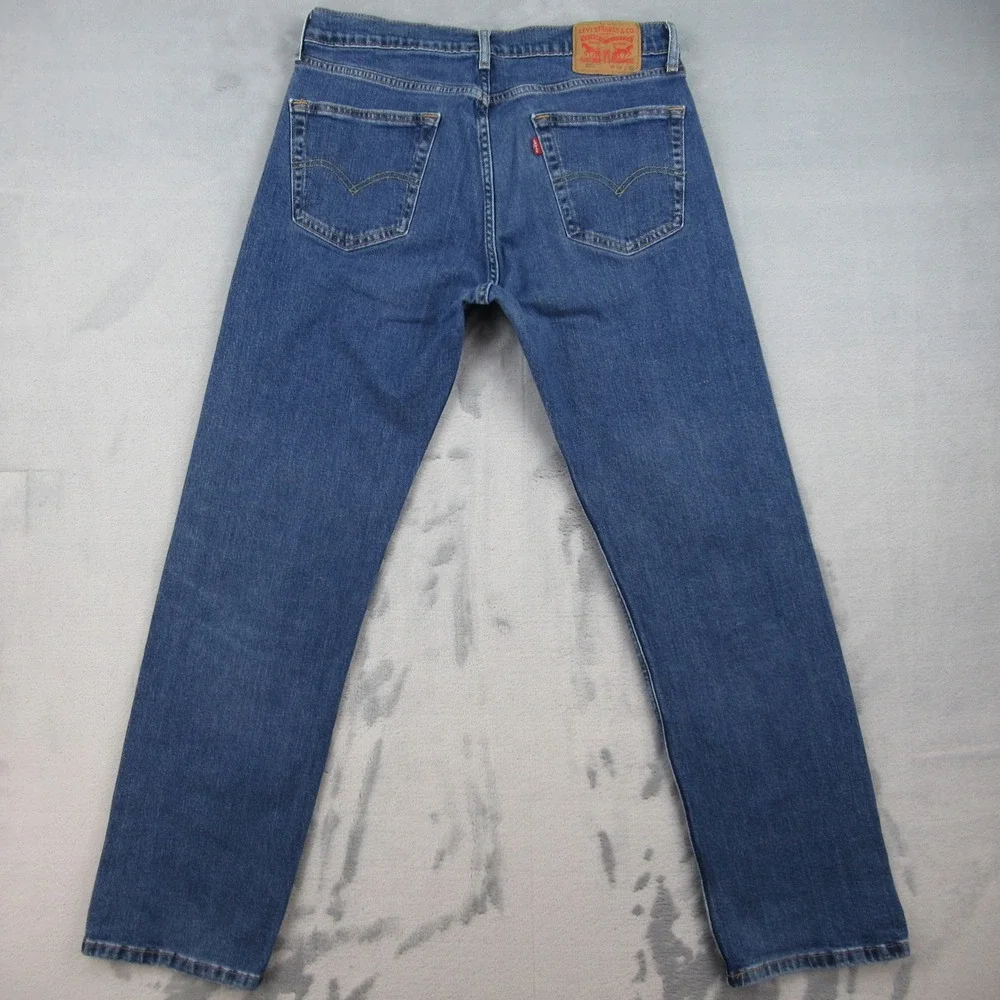 Levis 505 Regular Fit Jeans Mens 34x32 Blue Straight Leg Stretch 00505-2222